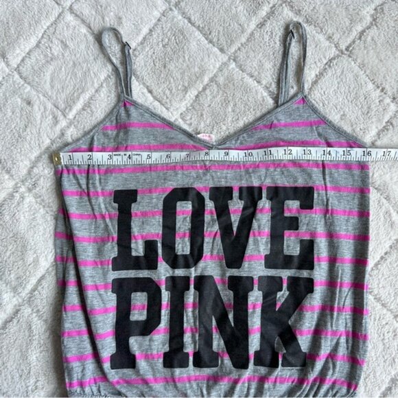 Victoria's Secret PINK | Gray and Pink Striped Romper | Size Medium - Picture 7 of 10